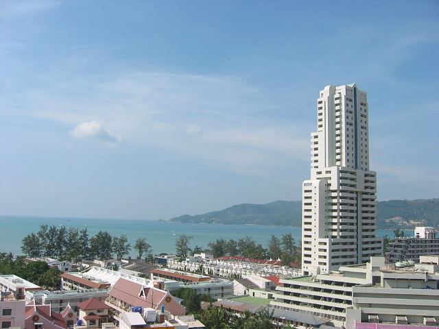 Archive view of Patong Beach and waterfront buildings after the December 2004 tsunami