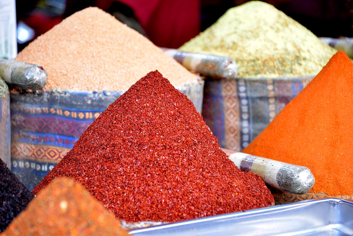 Colourful piles of spices at Istanbul’s Spice Bazaar