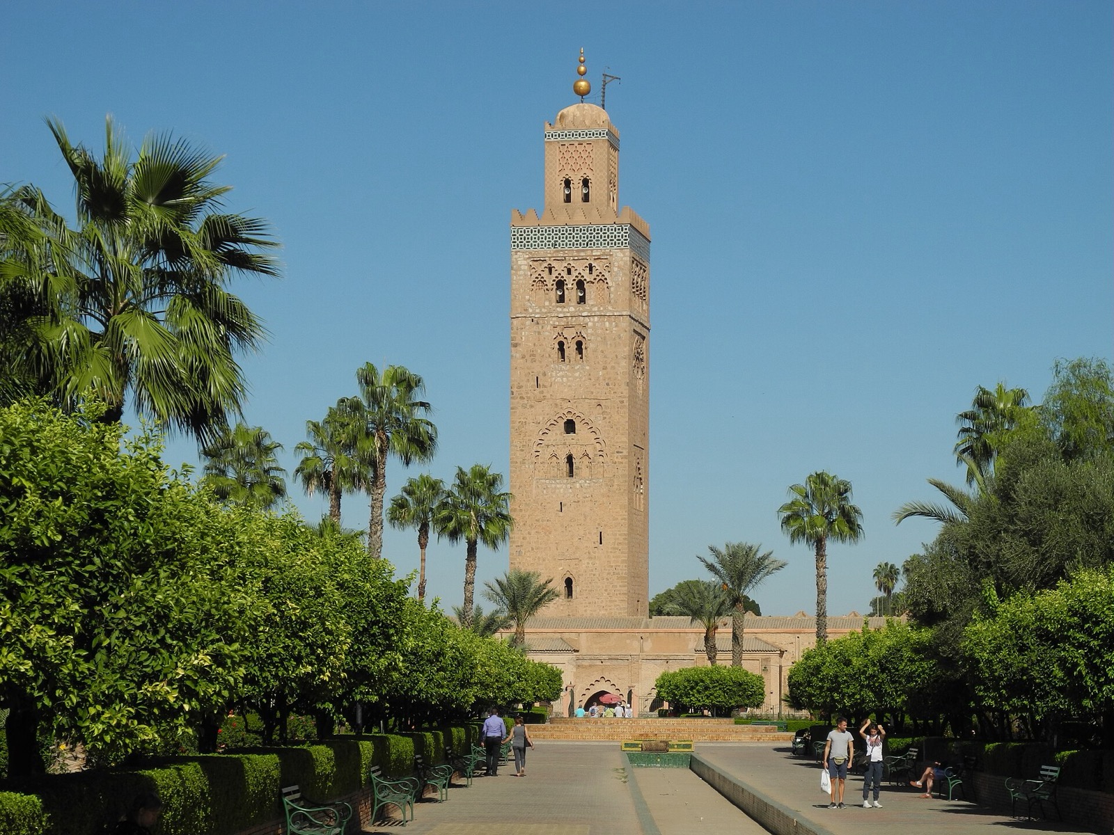 Koutoubia minaret and gardens in Marrakech